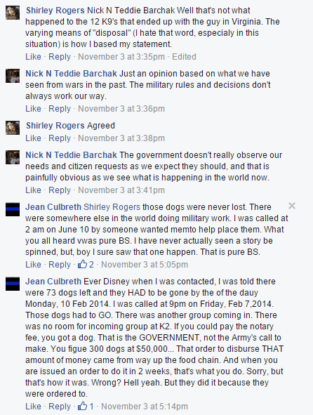 Jean Culbreth statement about 10FEB2014